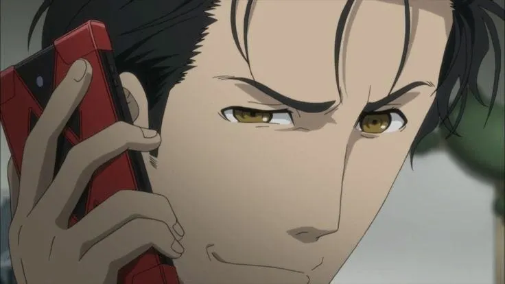 Okabe Rintarou answering his phone — El Psy Congroo